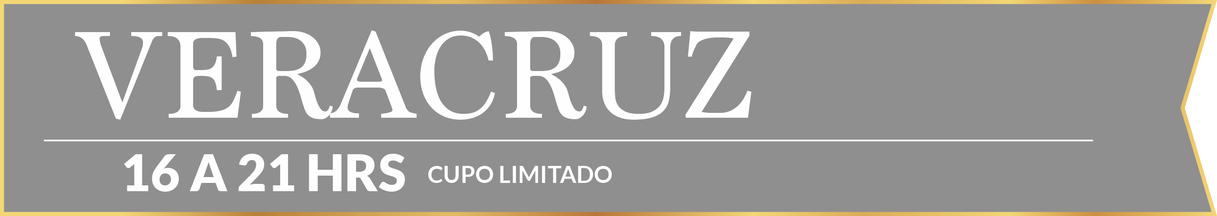 Veracruz 16 a 21 hras cupo limitado